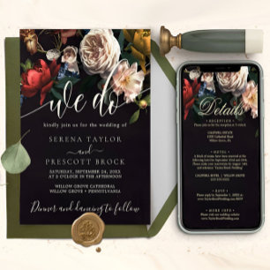 Downloadable Modern Flower Bouquet Wedding Invitation