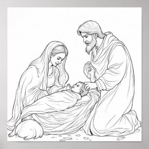 Downloadable Religious Christmas scene Poster