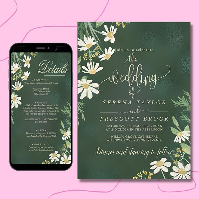 Downloadable Sage Green Floral Wedding Invitation (wedding invitation)