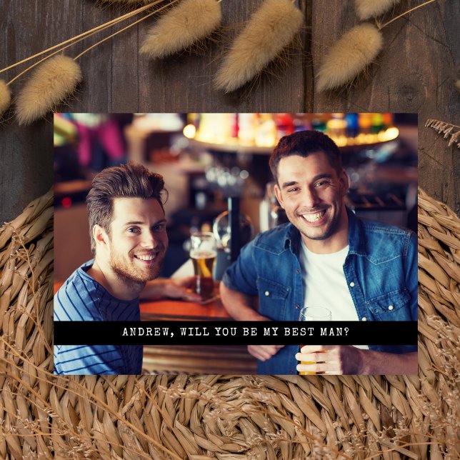 Downloadable Simple Custom Photo Groomsman BestMan Invitation (Creator Uploaded)