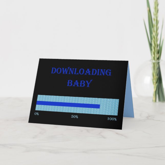DOWNLOADING BABY - BABY SHOWER INVITATION CARD (Front)