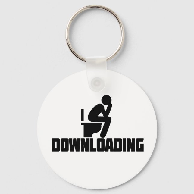 Downloading - Funny Toilet Pooping  Keychain (Front)