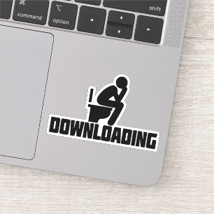 Downloading - Funny Toilet Pooping Sticker