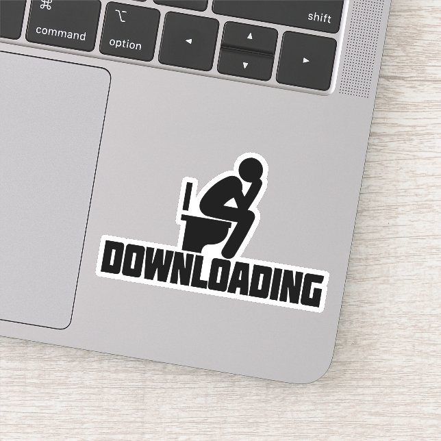 Downloading - Funny Toilet Pooping Sticker (Detail)