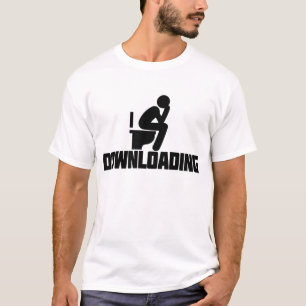 Downloading - Funny Toilet Pooping T-Shirt
