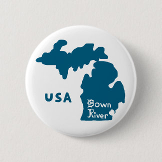 Downriver Michigan Blue 2 Inch Round Button