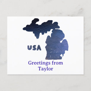 Downriver Michigan Custom City River Postcard
