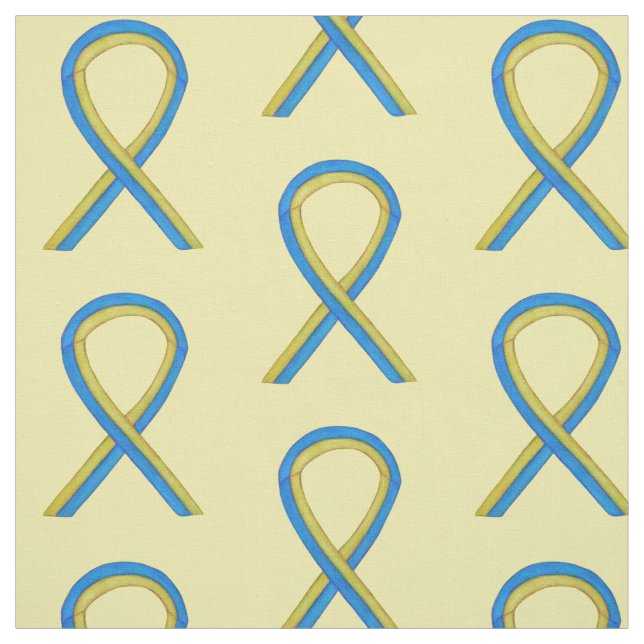 Down's Syndrome Awareness Ribbon Custom Material Fabric (Swatch)