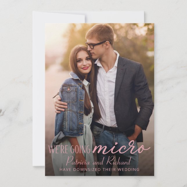 Downsize Wedding Announcement Cute Photo Postcard (Front)
