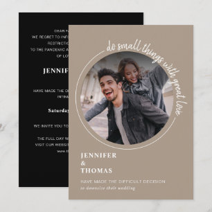 Downsizing micro Wedding Announcement desert sand