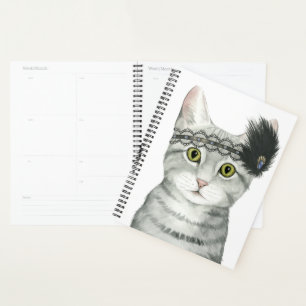 Downton Cat   Bejeweled With Lace Planner