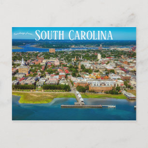 Downtown and Pier of Charleston South Carolina Postcard