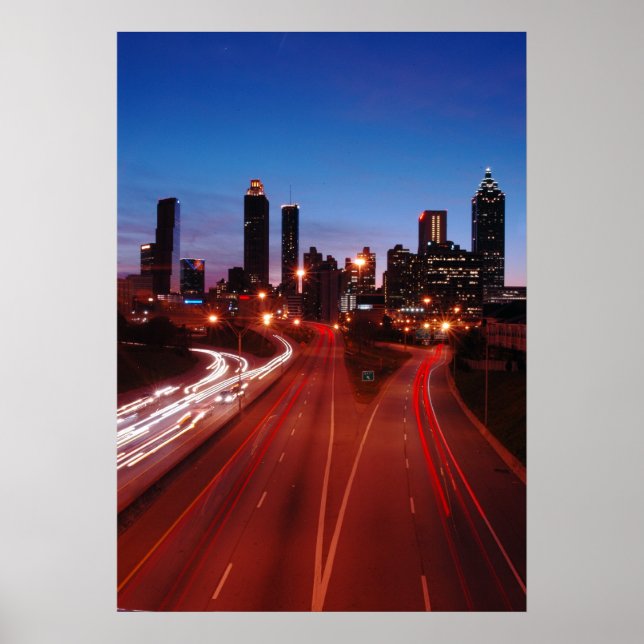 Downtown Atlanta at night Poster (Front)
