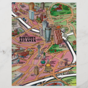 Downtown Atlanta Georgia Cartoon Map