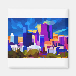 Downtown Atlanta Georgia Skyline at Sunset Magnet