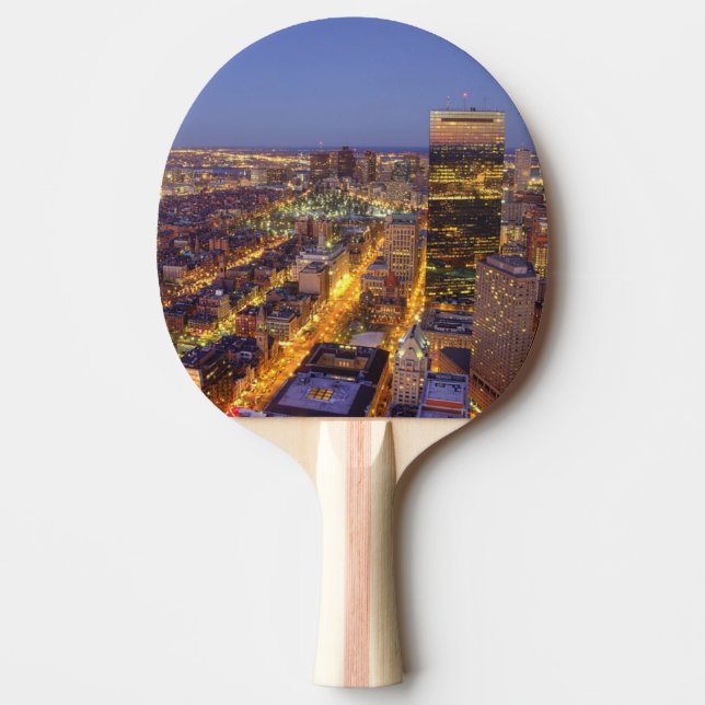 Downtown Boston and Hancock Tower Ping Pong Paddle (Front)
