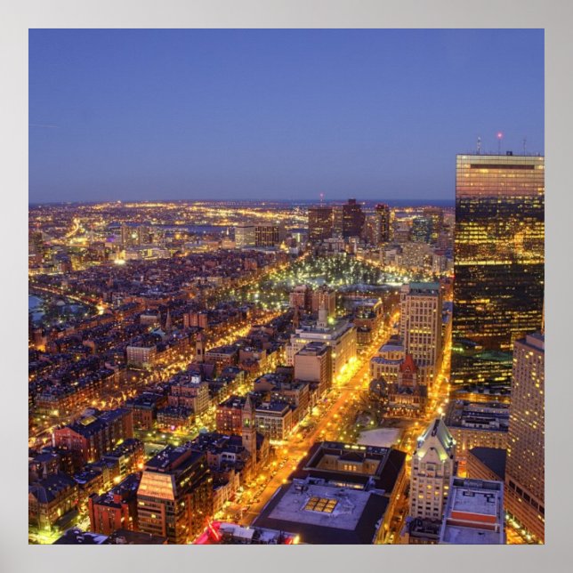 Downtown Boston and Hancock Tower Poster (Front)