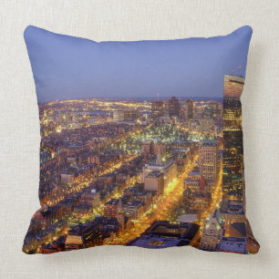 Downtown Boston and Hancock Tower Throw Pillow