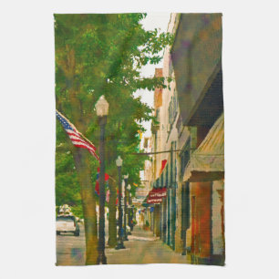 Downtown Bristol on Tennessee Side Kitchen Towel