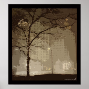 Downtown Chicago In Winter Poster