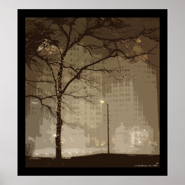 Downtown Chicago In Winter Poster (Front)