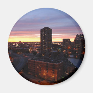 Downtown Chicago Sunset Magnet