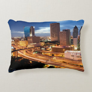 Downtown City View Decorative Pillow
