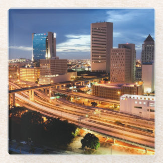 Downtown City View Glass Coaster