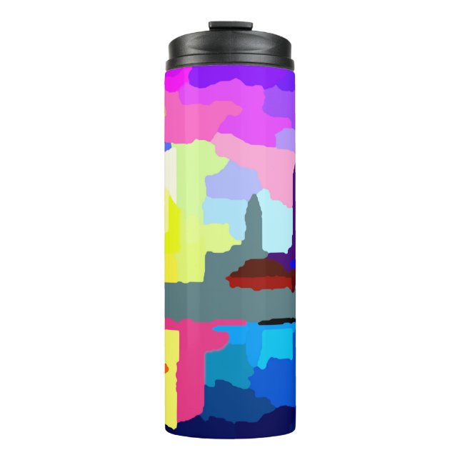 Downtown Cleveland Ohio Lakefront Skyline Thermal Tumbler (Front)