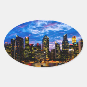 Downtown core oval sticker
