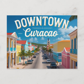 Downtown curacao holiday postcard