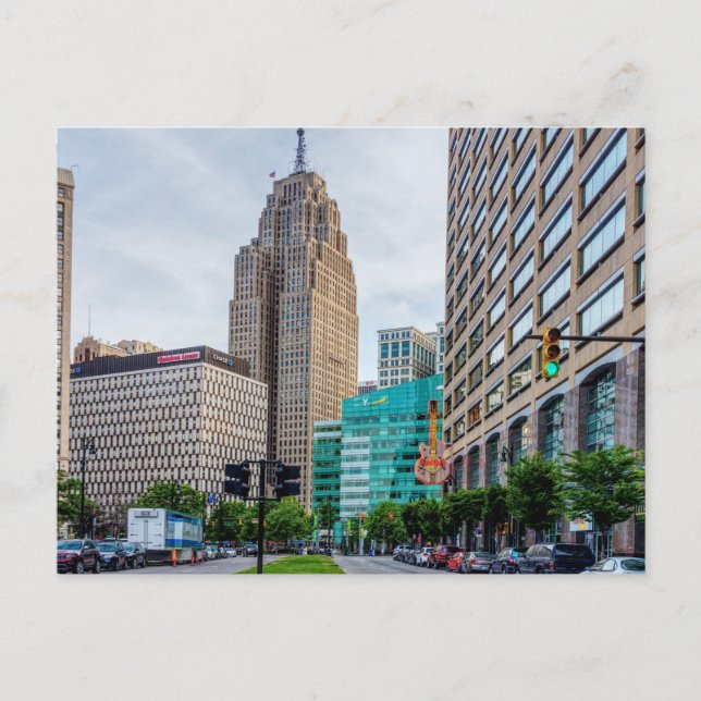 Downtown Detroit Postcard (Front)