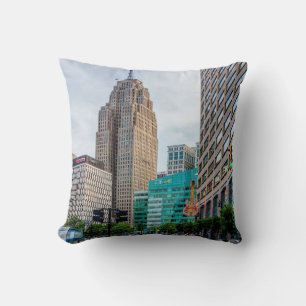 Downtown Detroit Throw Pillow