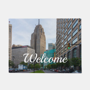 Downtown Detroit Welcome Doormat