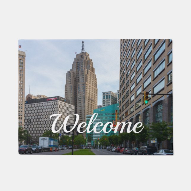 Downtown Detroit Welcome Doormat (Front)