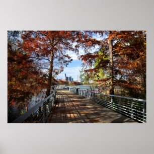 Downtown from the LadyBird Lake Boardwalk - Austin Poster