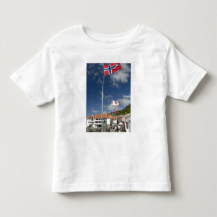 Downtown historic port area of Bergen wth flags Toddler T-shirt
