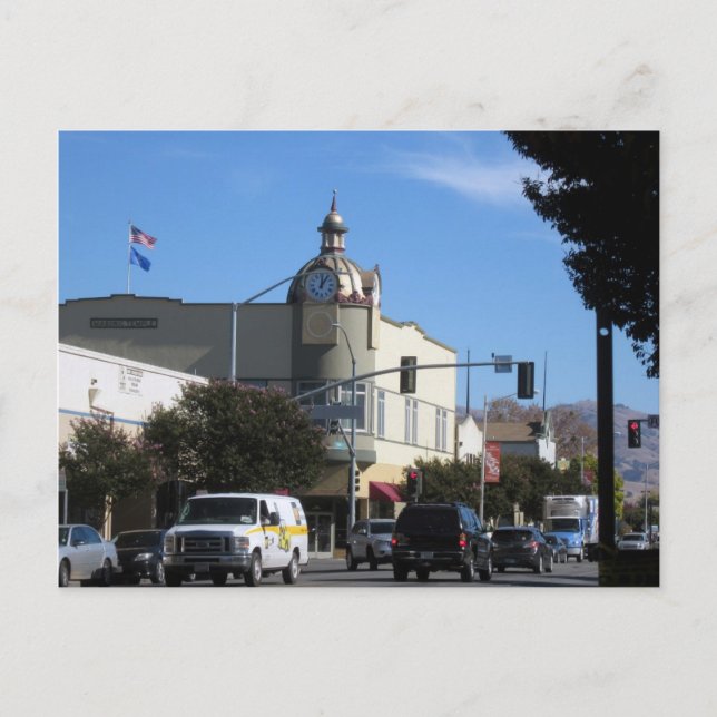 Downtown Hollister, California Postcard (Front)