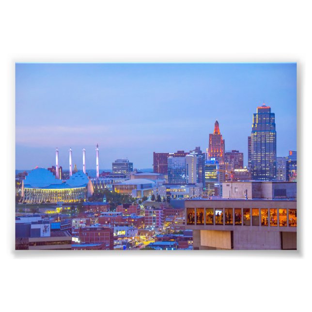 Downtown Kansas City, Missouri, at Dusk Photo Print (Front)