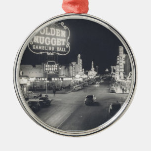 Downtown Las Vegas Retro Metal Ornament