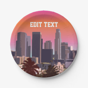Downtown Los Angeles - Customizable Image Paper Plate