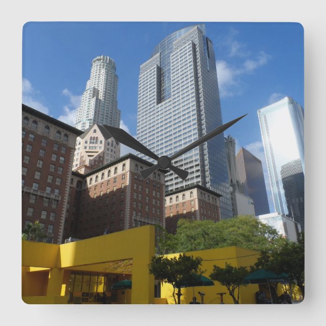 Downtown Los Angeles Square Wall Clock (Front)