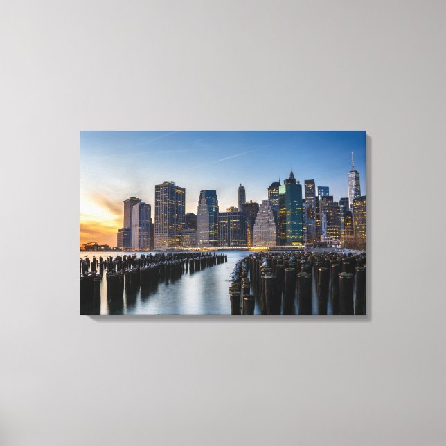 Downtown Manhattan Sunset Canvas (Front)