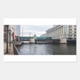 downtown milwaukee riverfront and architecture sticker