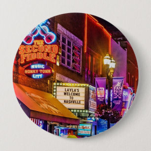 Downtown Nashville Tennessee Nightlife 4 Inch Round Button