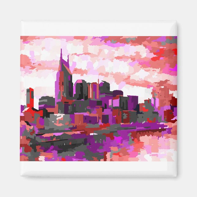 Downtown Nashville Tennessee Skyline Magnet (Front)