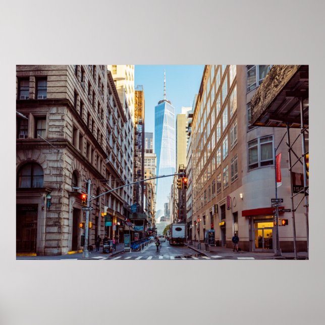 Downtown New York View of World Trade Center Poster (Front)