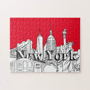 Downtown NYE New York Vacation Souvenirs NYC Gift Jigsaw Puzzle