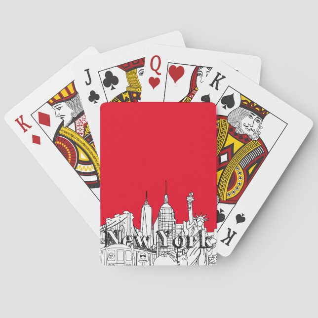 Downtown NYE New York Vacation Souvenirs NYC Gift Playing Cards (Back)