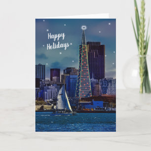Downtown SAN FRANCISCO at Christmas Holiday Card
